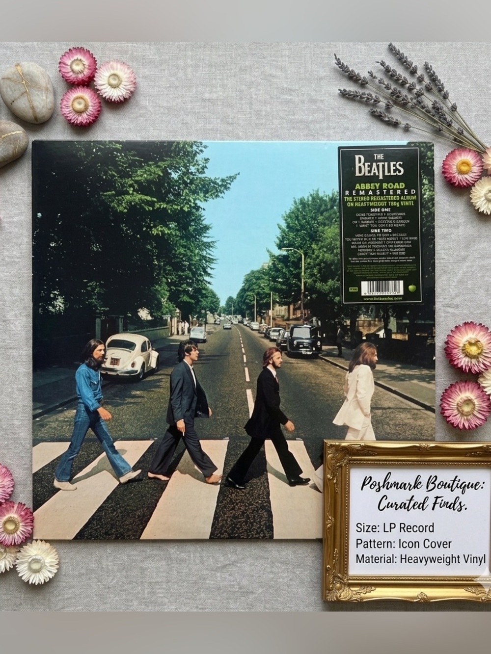 The Beatles Abbey Road Album Cover in Blue, Black, White and Green